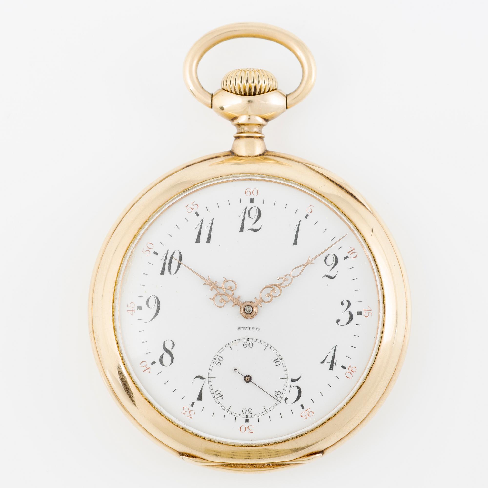 Fickur, 14K guld, Hyman Berg & Co, Chicago, 51,5 mm.