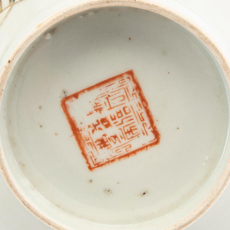 A set of three Chinese porcelain bowls later part of the 20th century.