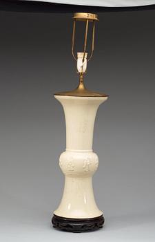 A Chinese bronze shaped white ge glazed vase.