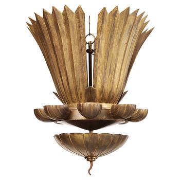 444. Lars Holmström, a Swedish Grace brass chandelier, Arvika.