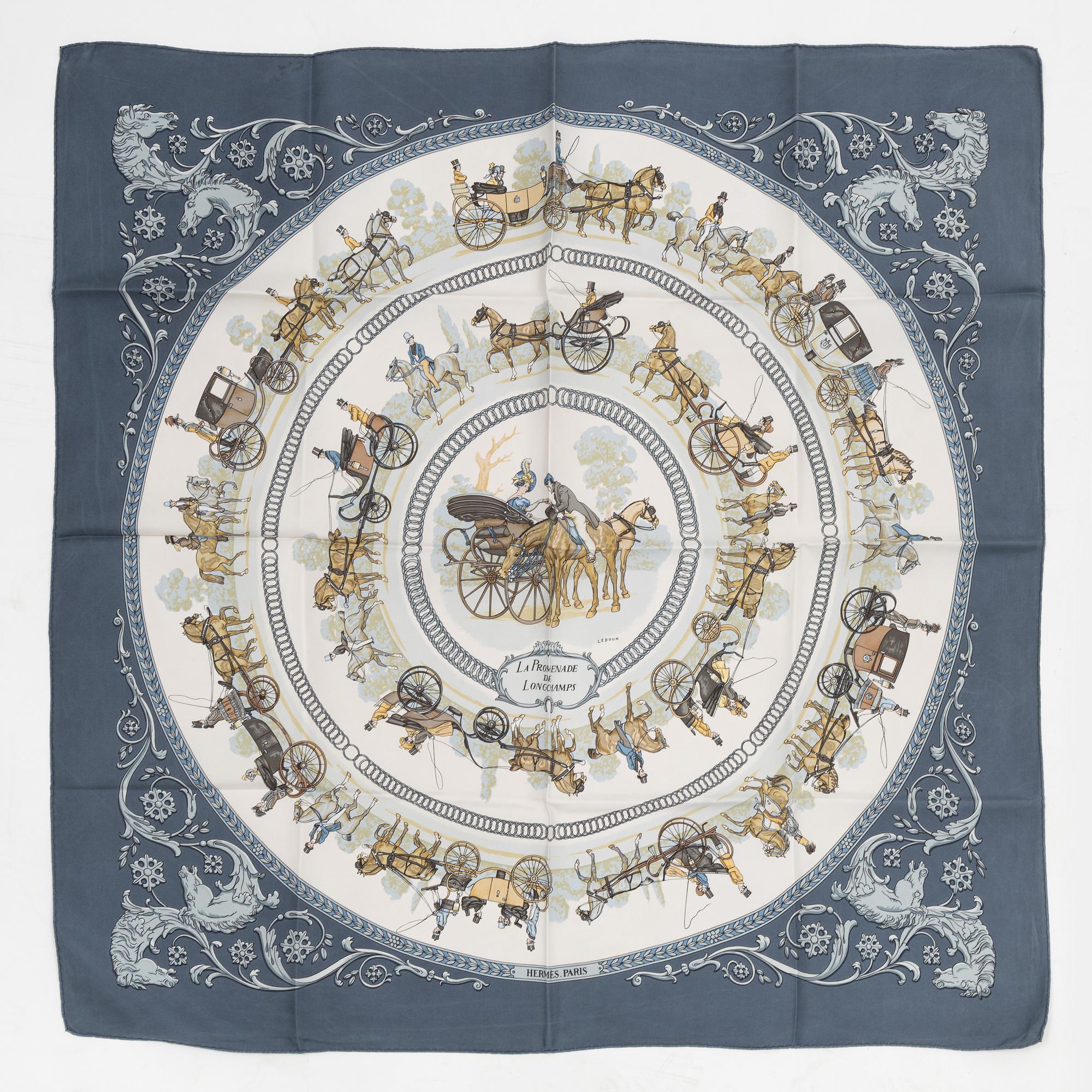 Hermès, scarf, "La Promenade de Longchamps".