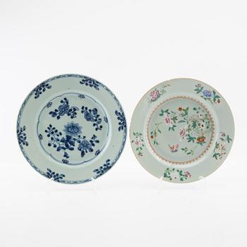 Plates 4 pcs China Qianlong (1736-95) porcelain.