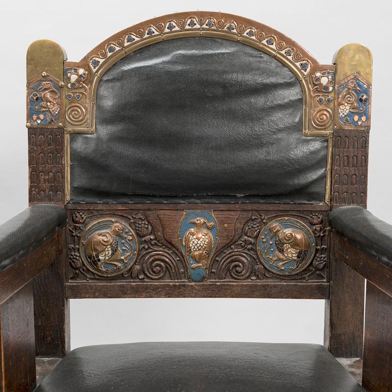 A pair of early 20th century armchairs.