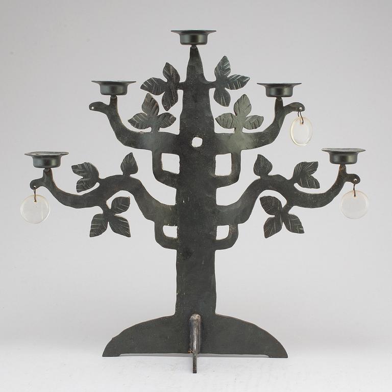 BERTIL VALLIEN, kandelaber, "Livets träd", Boda Smide.