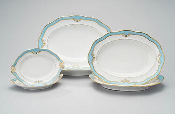 A 19th CENTURY PORCELAIN DINNER SERVICE, 53 pcs, Central Europe.