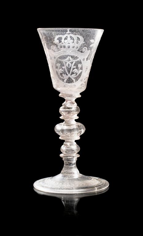 A Swedish goblet, Kungsholms glass manufactory, 18th Century.
