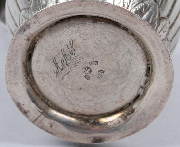 GRÄDDKANNA, silver. Johan Erik Åhlén, Sala 1857.