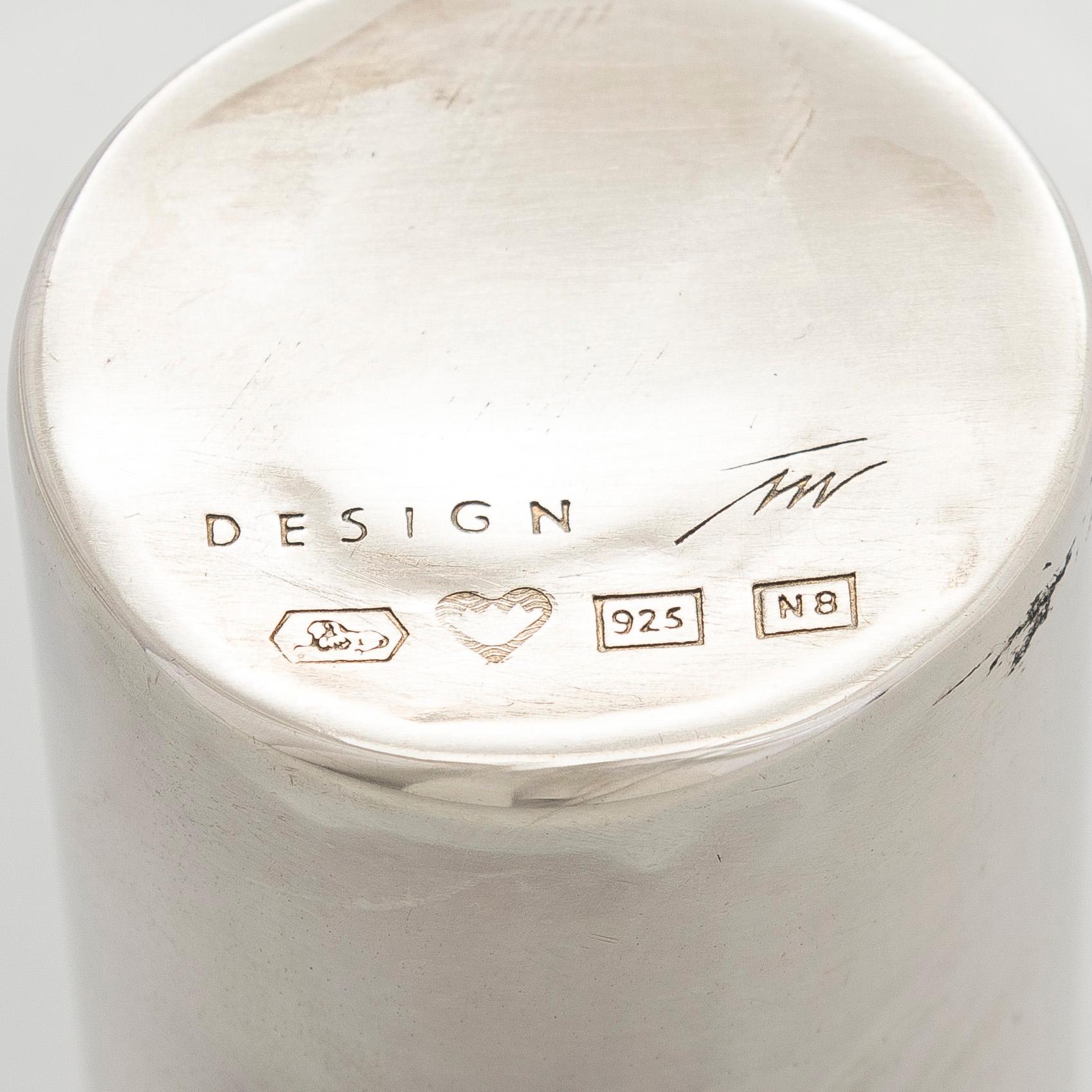 Tapio Wirkkala, a pair of sterling silver 'Growth' vases, Kultakeskus Oy, Hämeenlinna 1990.