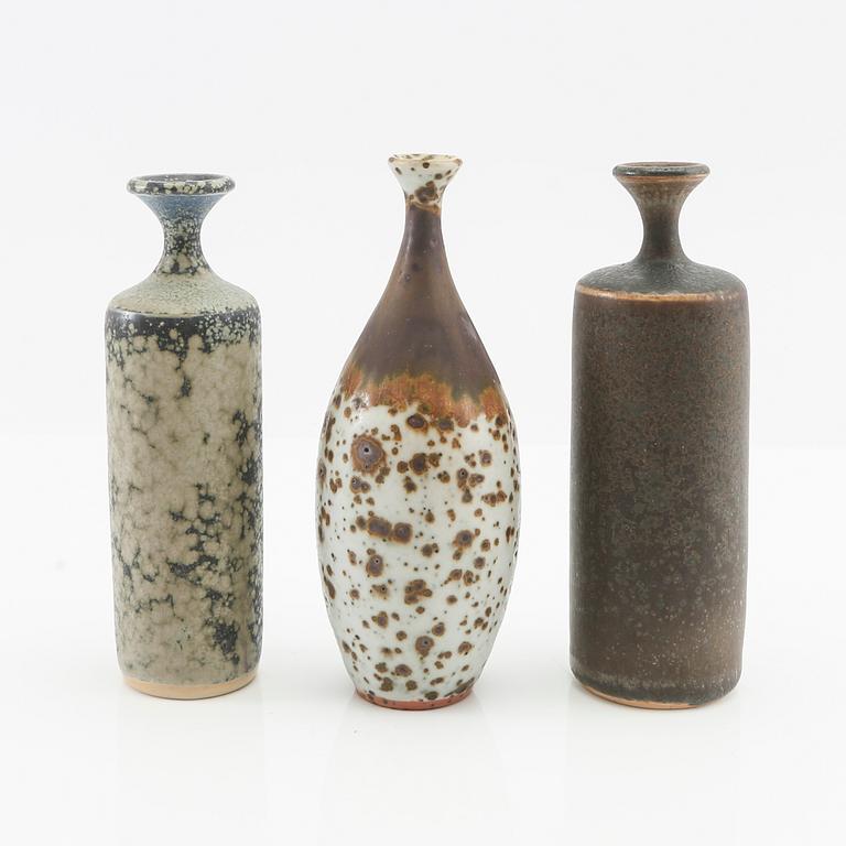 Rolf Palm, vaser och skålar 12 st  signerade glaserat stengods.