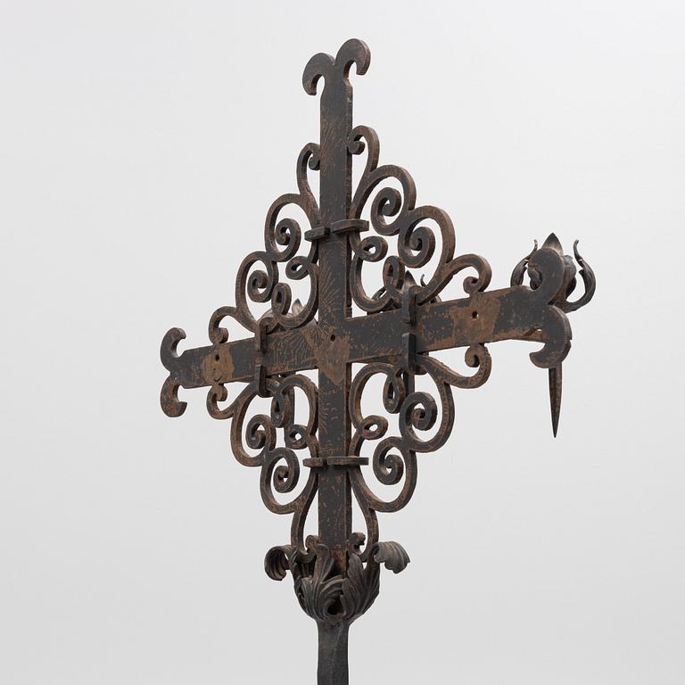 Floor candlestick, wrought iron, circa 1900.