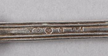 SMÖRGÅSGAFFLAR, 12 st, silver, Adolf Zethelius, Stockholm, 1828-29.