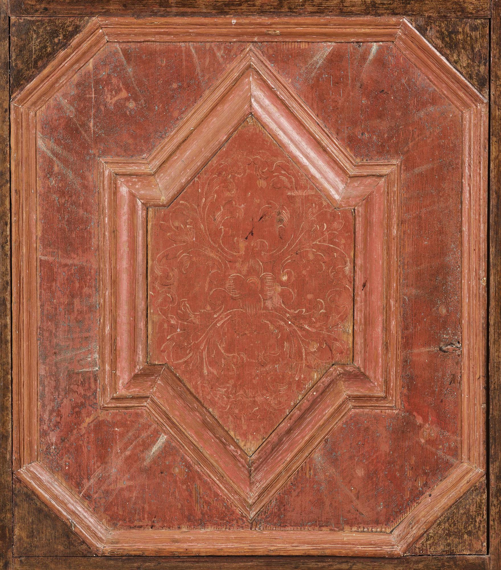 A Swedish polychrome-painted baroque cupboard, late 17th century / circa 1700.