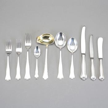 PARTI BESTICK, 69 delar, silver. Bl a GAB, Stockholm 1967. Tot ca 2650 g.