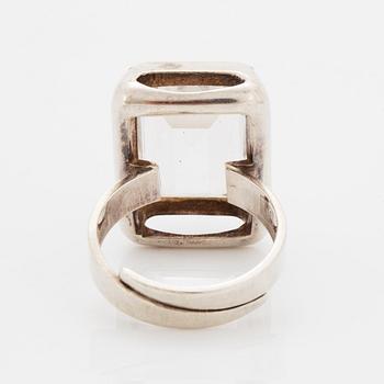 Bengt Hallberg, ring, silver med bergkristall.