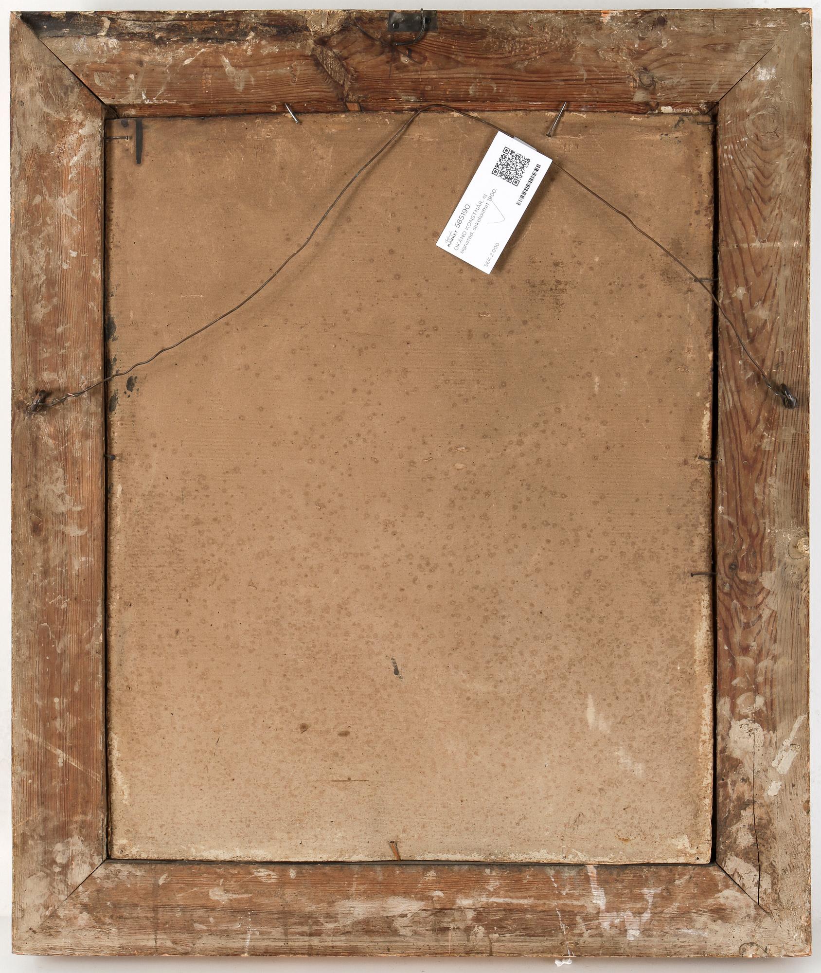 OKÄND KONSTNÄR, olja på duk, ej signerad, 1800-tal.