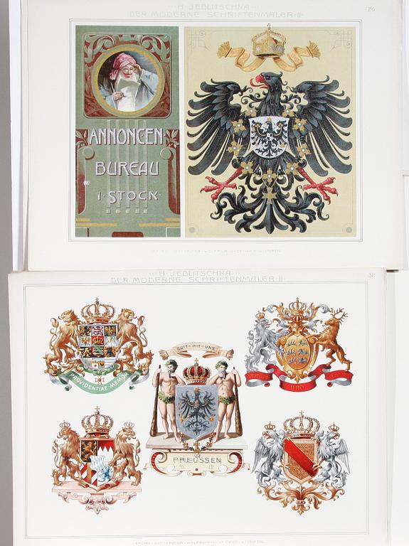 MAPPAR, 3 st, "Der Praktische Schildmaler" resp "Decke und Wand", tidigt 1900-tal.