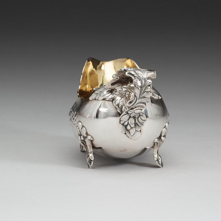 A Swedish 18th century parcel-gilt cream-jug, marks of Anders Schotte, Uddevalla 1784.