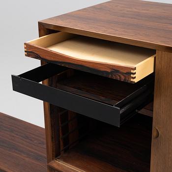 Poul Cadovius, a rose wood veneered 'Royal System' shelving system, Danmark, 1960s/70s.