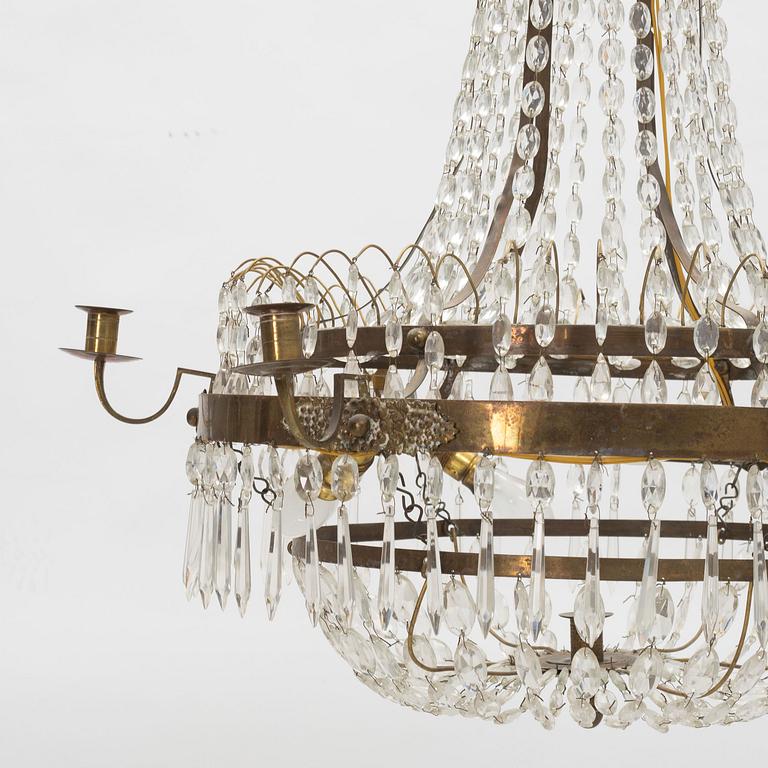 Chandelier, late Gustavian, circa 1800.