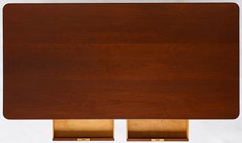 Mogens Koch, an important free standing mahogany desk by N.C. Jensen Kjær, Denmark 1930's.