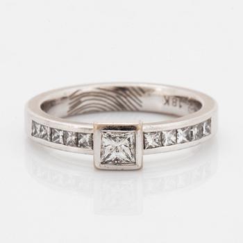 Princess-cut diamond ring.