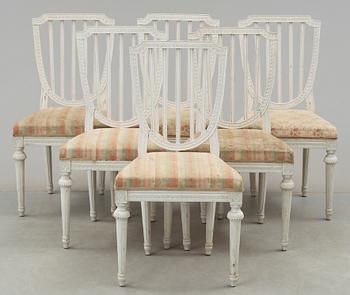 STOLAR, 6 st, gustaviansk stil, omkring 1900-talets mitt.