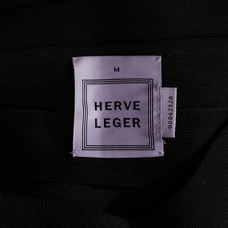 HERVÉ LEGER, byxor/leggings, fransk storlek medium.