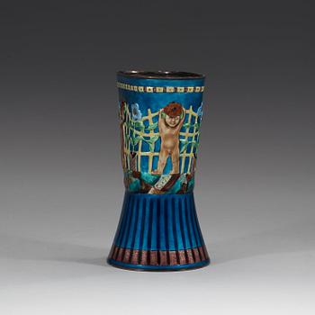 A David-Andersen sterling and polychrome enamelled vase, Norway probably 1950's.