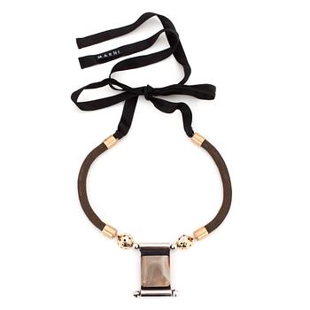 MARNI, a silk and metal necklace,