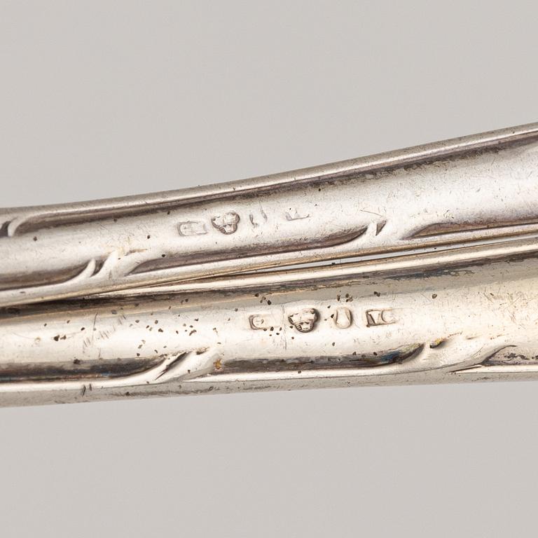 Bestickservis, 64 delar, Gustaf Möllenborg, Stockholm, bl.a. 1899.