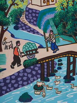 Cheng Minsheng, "VIllage in a mountainious landscape".