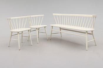 SOFFA OCH KARMSTOLAR 1 par, "Florida", AB Bröderna Wigells stolfabrik, 1900-talets andra hälft.