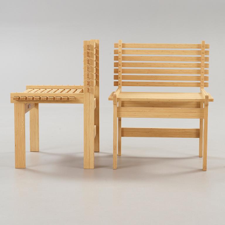 A set of six Gunnar Aagaard Andersen bamboo 'Lamella chairs', for MatzForm.