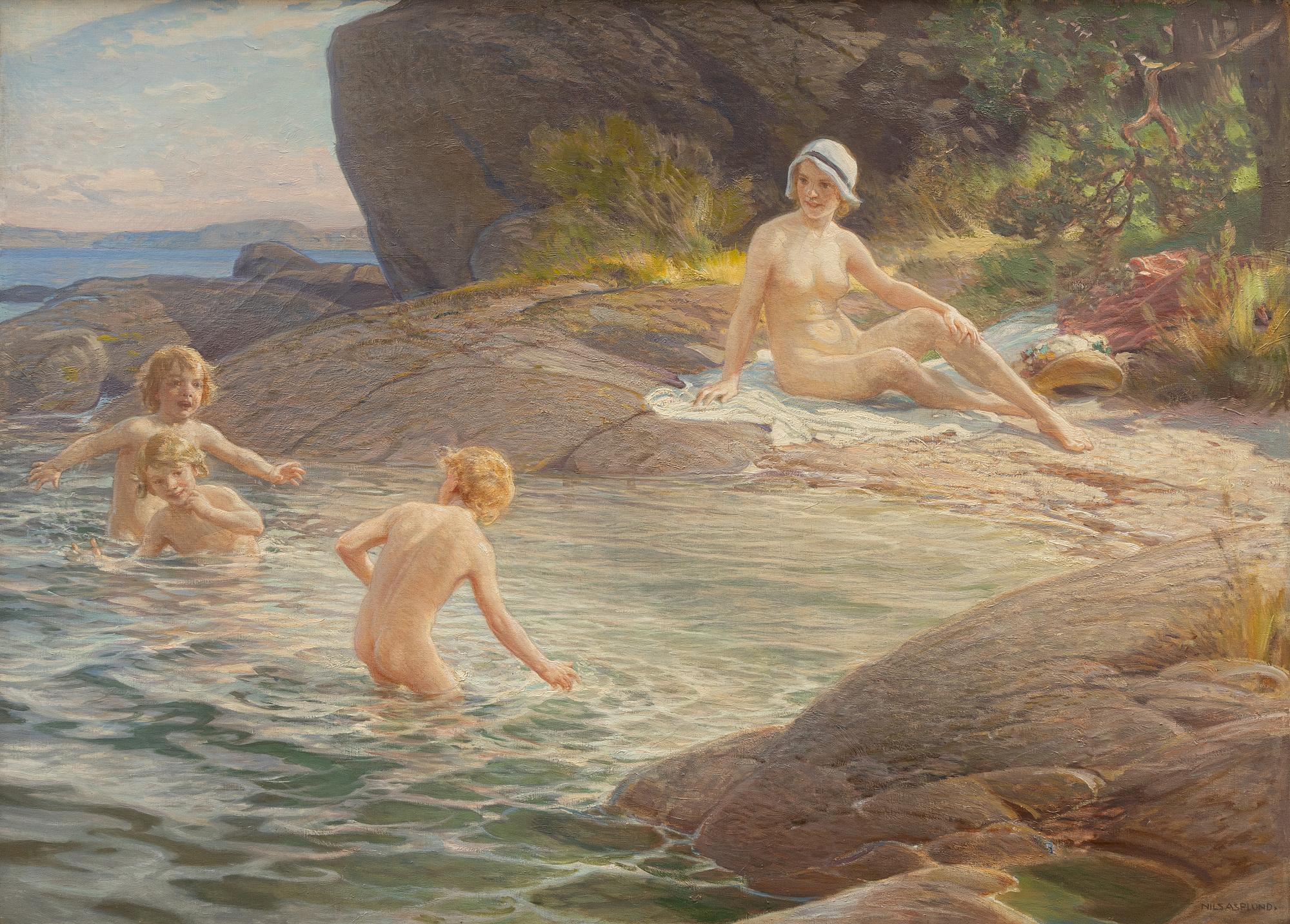 Nils Asplund, Bathing.