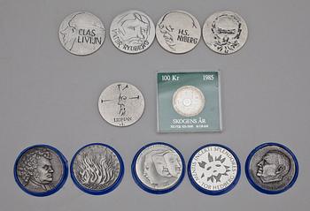 SILVERMYNT, 19 st, bla MVG, Stockholm 1900-tal. Totalvikt (med etuier) 753 g.