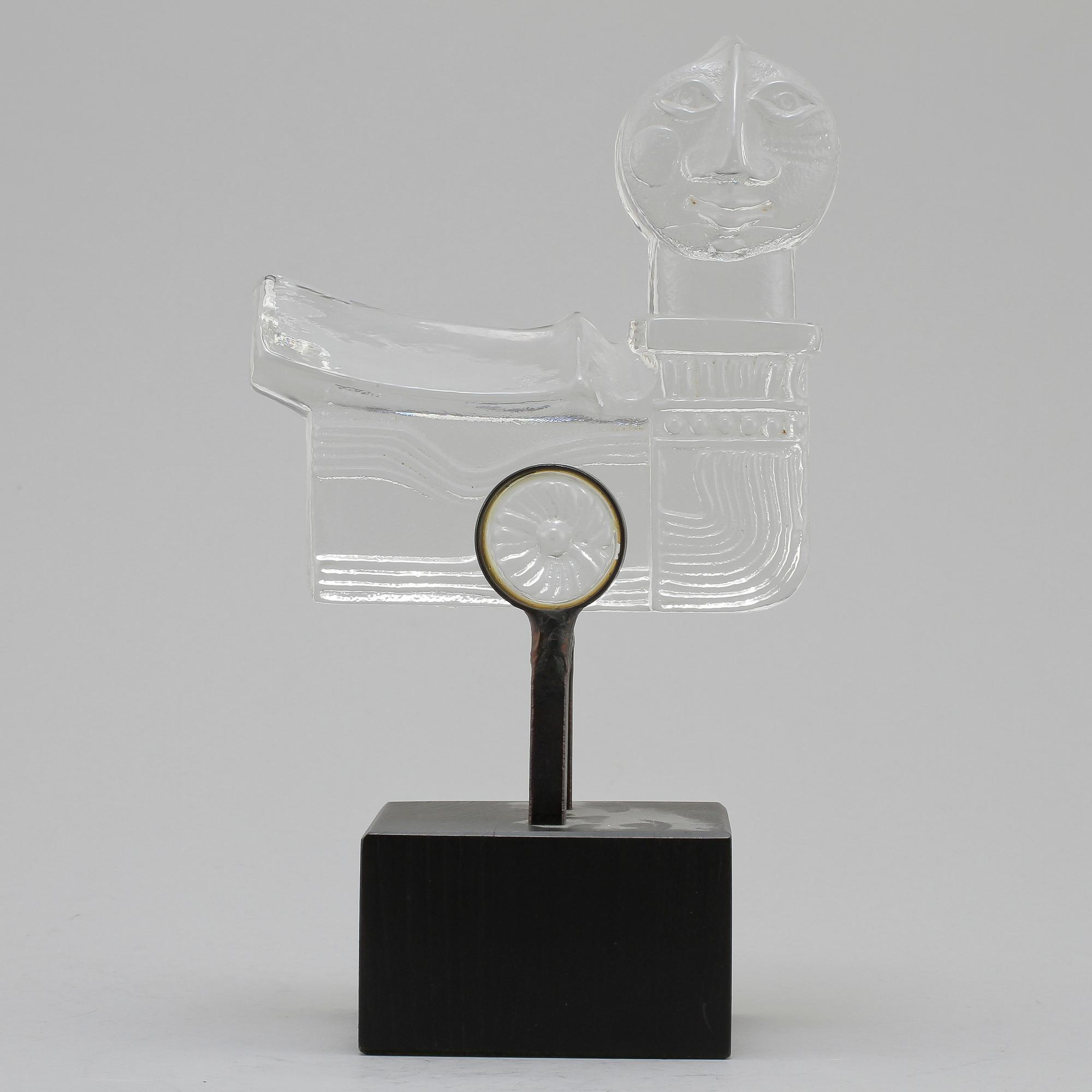 SKULPTUR, glas, Bertil Vallien, Boda trä, osign, 1900-tal.