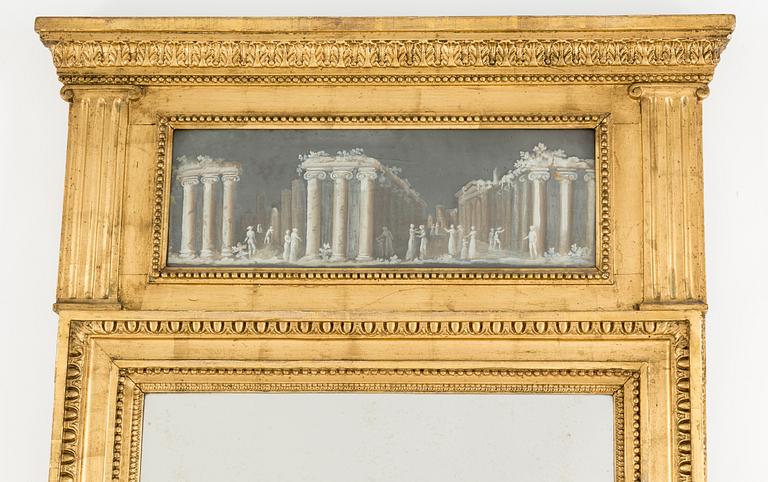 A late Gustavian mirror, circa 1800.