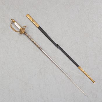 A small sword from the United Kingdoms of Sweden and Norway, second half of the 19th century.