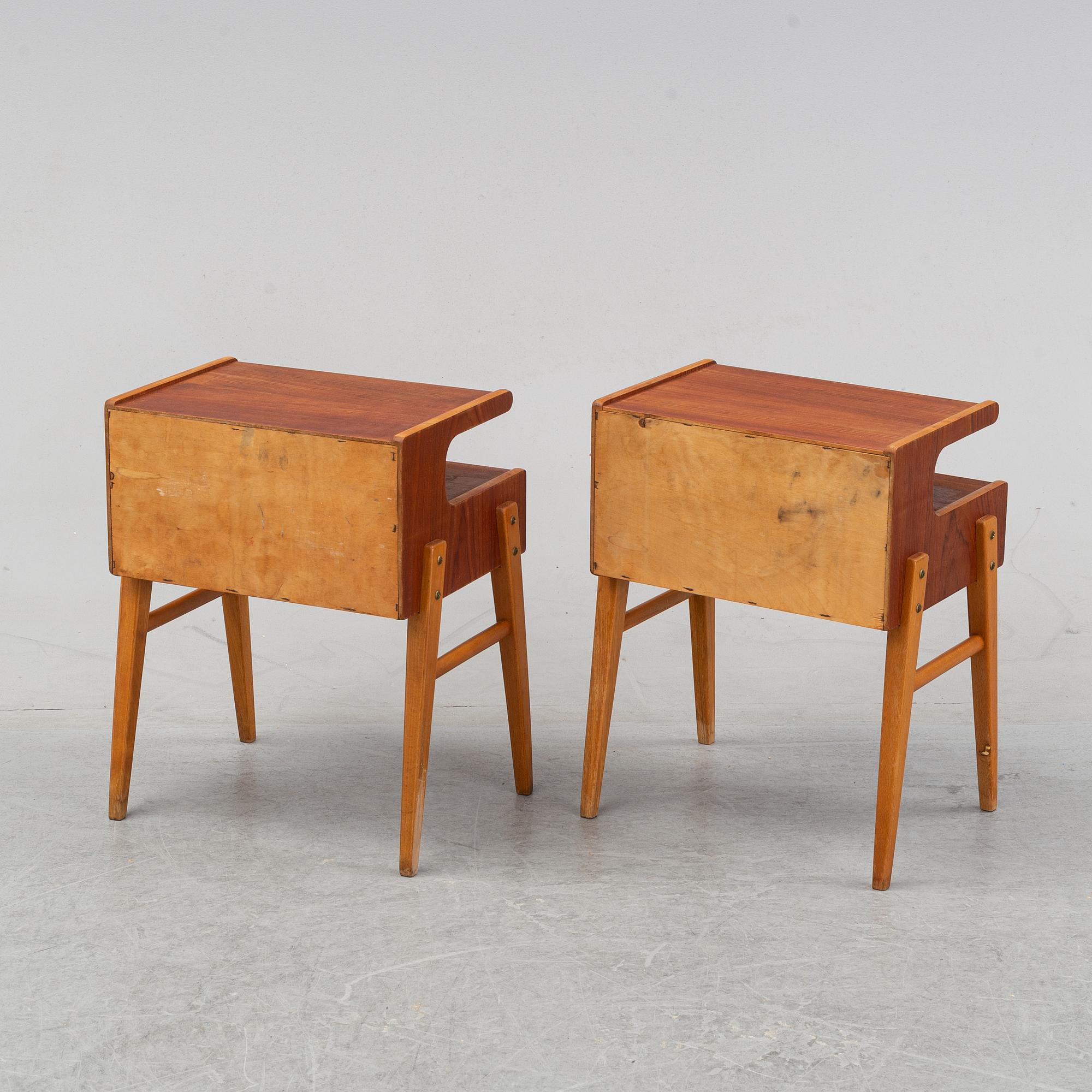 Sängbord, teak, ett par, 1900-talets andra hälft.