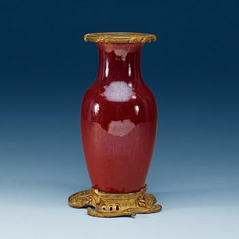 1633. A ormolu mounted vase, Qing dynasty.