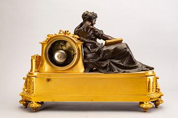 A Louis XVI-style gilded bronze clock later part of the 19th century.