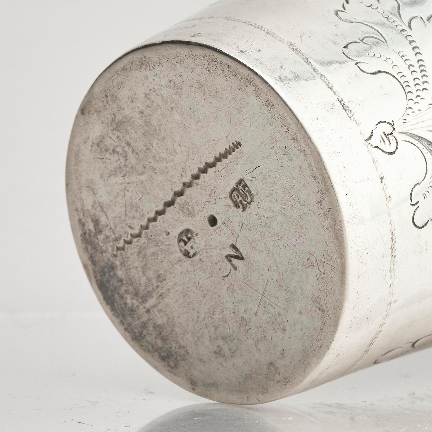 Anders Falck, bägare, silver, Jönköping 1725. Rokoko.