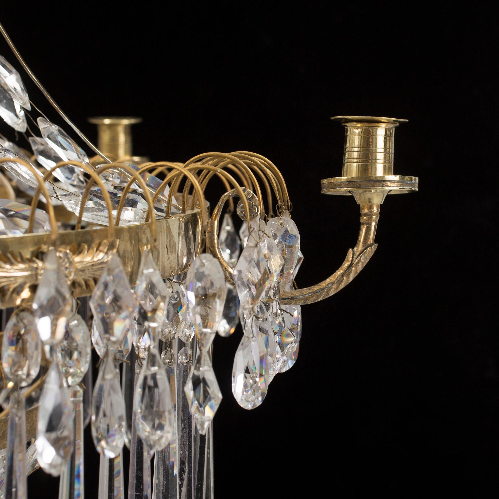 A late Gustavian chandelier, circa 1800.
