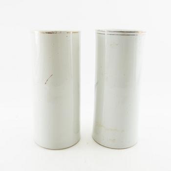 Brush pots, 2 similar, China, 20th century, porcelain.