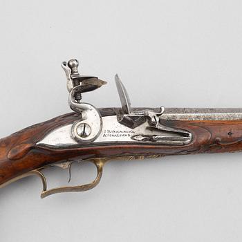 Flintlåspistoler, ett par, Joakim Rosenberg, Stralsund, 1700-talets första hälft.