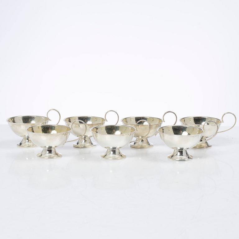 Punch mugs, 7 pcs, silver, Ceson Guldvaru Ab, Gothenburg 1960-1967.