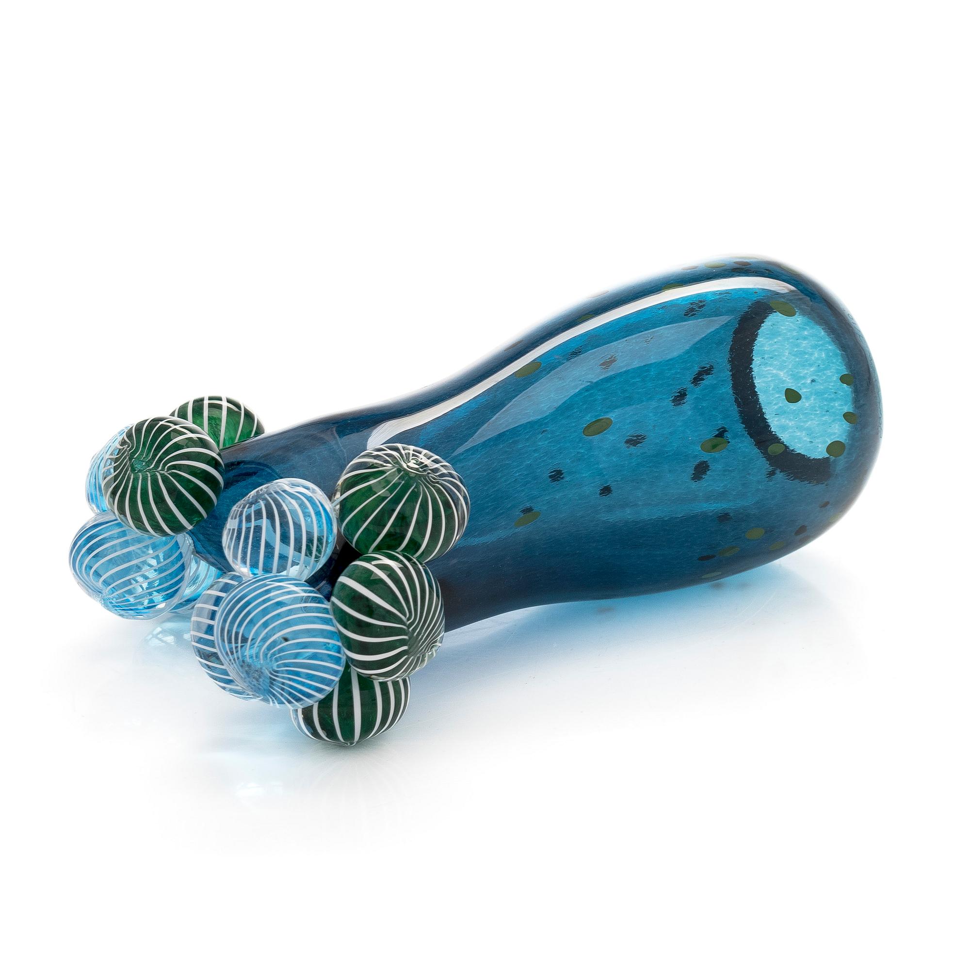 Alma Jantunen, glass sculpture, "Blue Rain", signed Alma Jantunen 4/10.