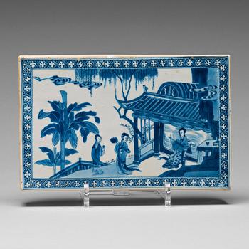 610. A blue and white screen tile, Qing dynasty, Kangxi (1662-1722).