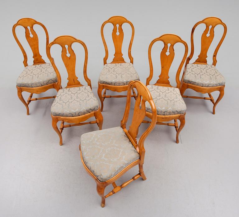 STOLAR, 6 st, rokokostil, 1900-talets första hälft.