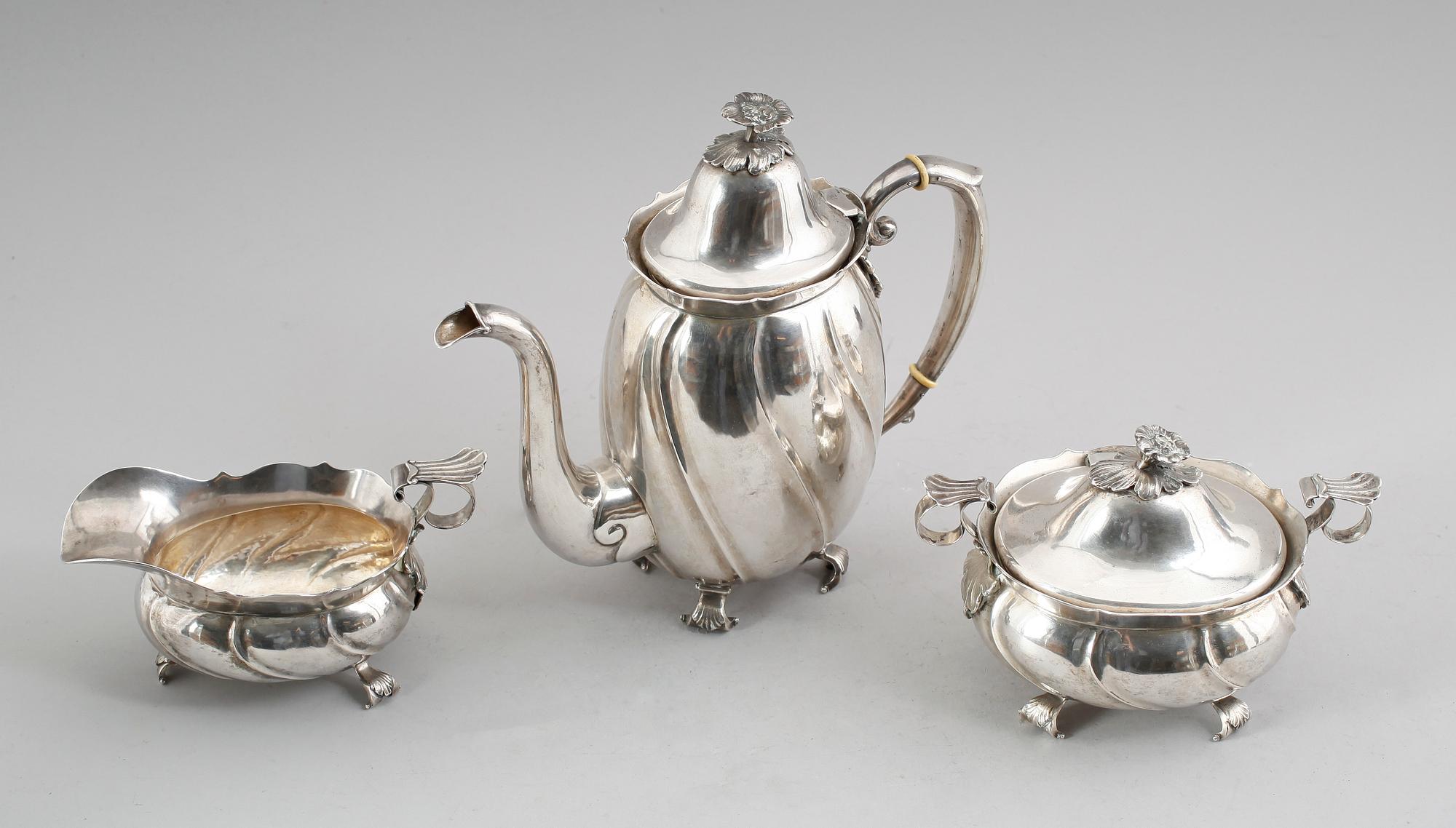 KAFFESERVIS, 3 delar. Silver, Göteborg 1928.